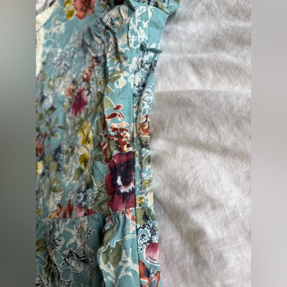 Umgee fall floral cottage long sleeve pullover hidden button blouse large - Picture 6 of 9